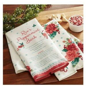 2 Pack The Pioneer Woman Kitchen Towels Ree's Peppermint Bark Christmas